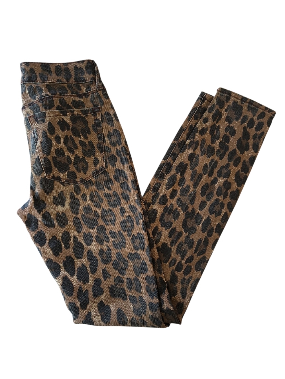 PacSun WomensMid Rise Skinniest Jeans Leopard Print Brown Black Size 23